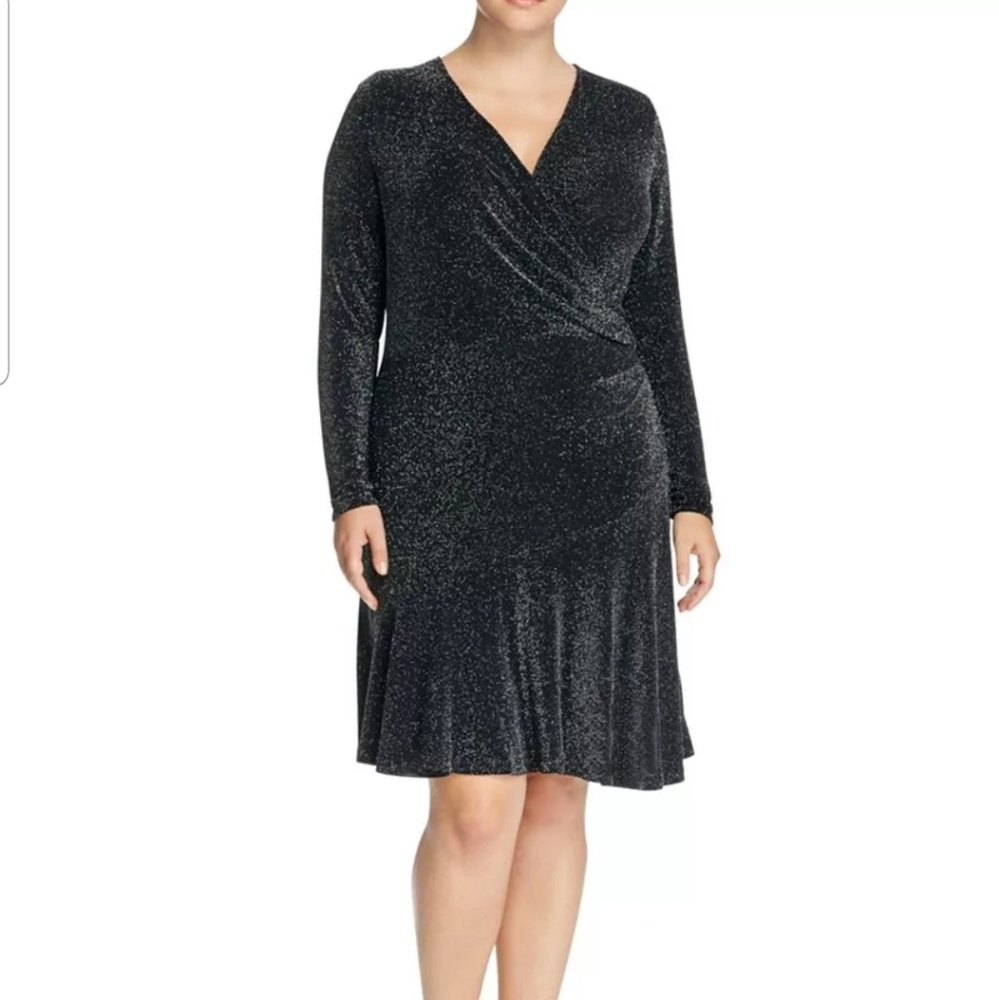 Michael Kors Long Sleeve Dress Wrap Flounce